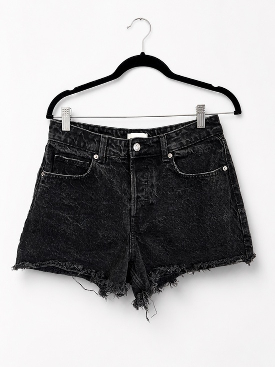 H&M Pants - H&M black acid wash denim cutoff shorts frayed raw hem grunge Y2K